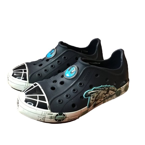 Crocs Bump It Shoes Little Boy Size 12C Blue Star Wars Millennium Falcon Sneaker - Picture 8 of 10